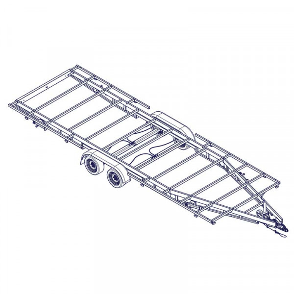 7m20 2 assen 1800kg - Trailer voor Tiny House